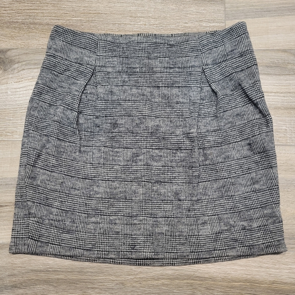 Banana Republic Gray Plaid Pleated Mini Skirt Women's 8